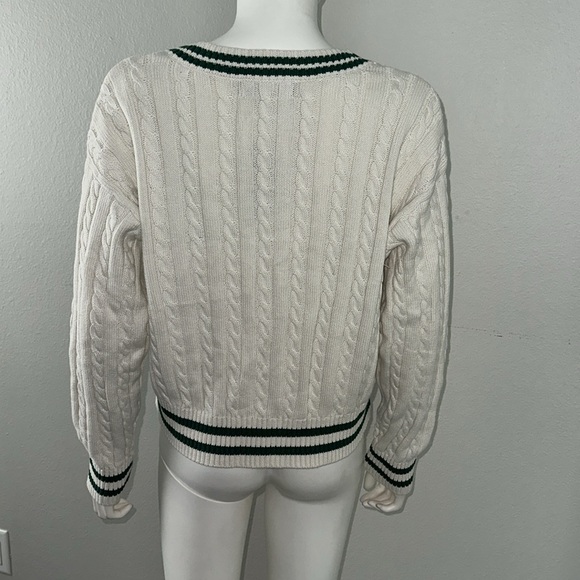 Prince x Target pickleball collab cotton v neck cable knit sweater top XS S - Picture 5 of 9